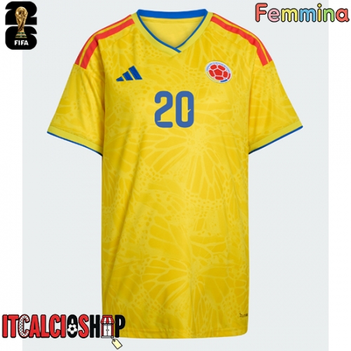 Colombia Juan Fernando Quintero #20 Prima Maglia Femmina Mondiali 2026 Manica Corta